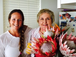 Laura Sparkman and me with her flowers