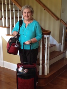 Carry-on bag ready to roll