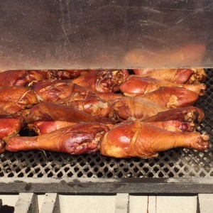 Turkey legs on the grill