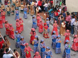 Beautifully-costumed water maids