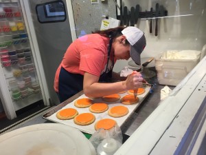 decorating cookies at Honeymoon Bakery