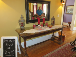 Foyer table with tempting treats