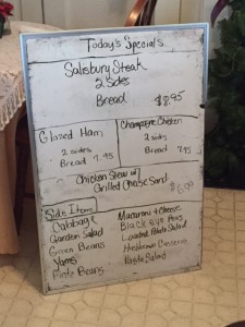 Daily Specials board recently.