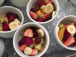 Colorful fresh fruit in the breakfast buffet