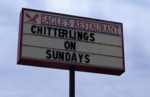 Chitterlings, also known as "chittlins" are made from the small intestines of a pig. 