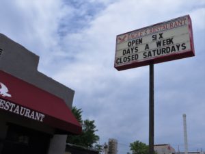 Open for lunch everyday except Saturdays.