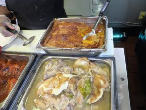 Pig feet and ears and peach cobbler -- Monday specials.