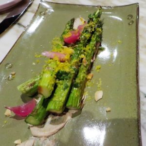 Charred asparagus.