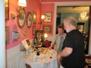 Sheila Chaffin explains a fun game to some guests.