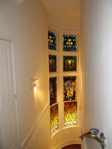Stained glass in the stairwell.