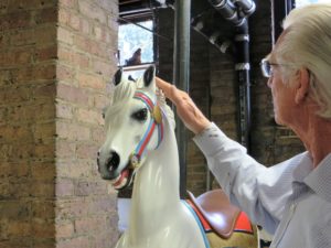 A carousel horse carved by Ira Chaffin.