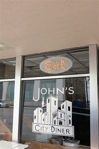 Front door of John's City Diner.