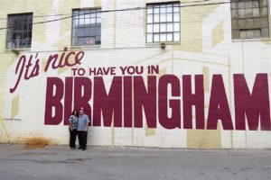 Outside mural designed by Shana Gober.