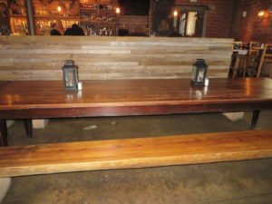 Community table made by the father of owner Jana Caruthers Poirier.