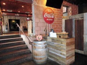 Hostess stand crafted from reclaimed wood by John Caruthers.