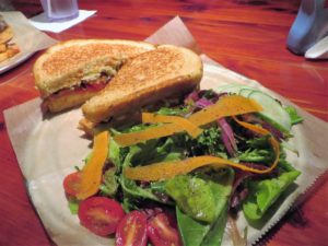 This Little Piggy Grilled Cheese and house salad.