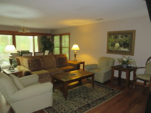 Living area in one of the Mountain Creek Villas.