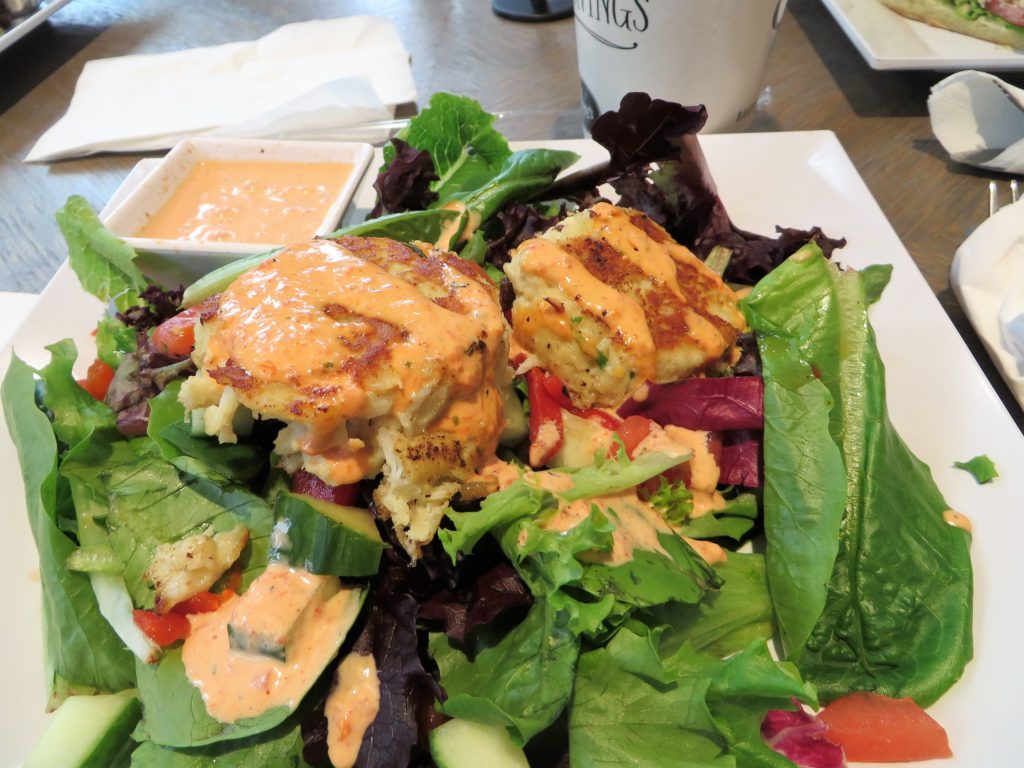 Crab cake salad.