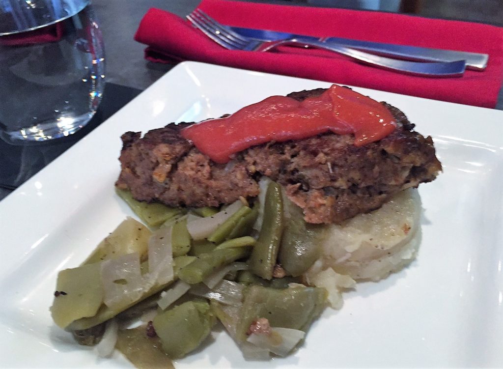 Albany Bistro - Dec. meatloaf, potatoes, green beans