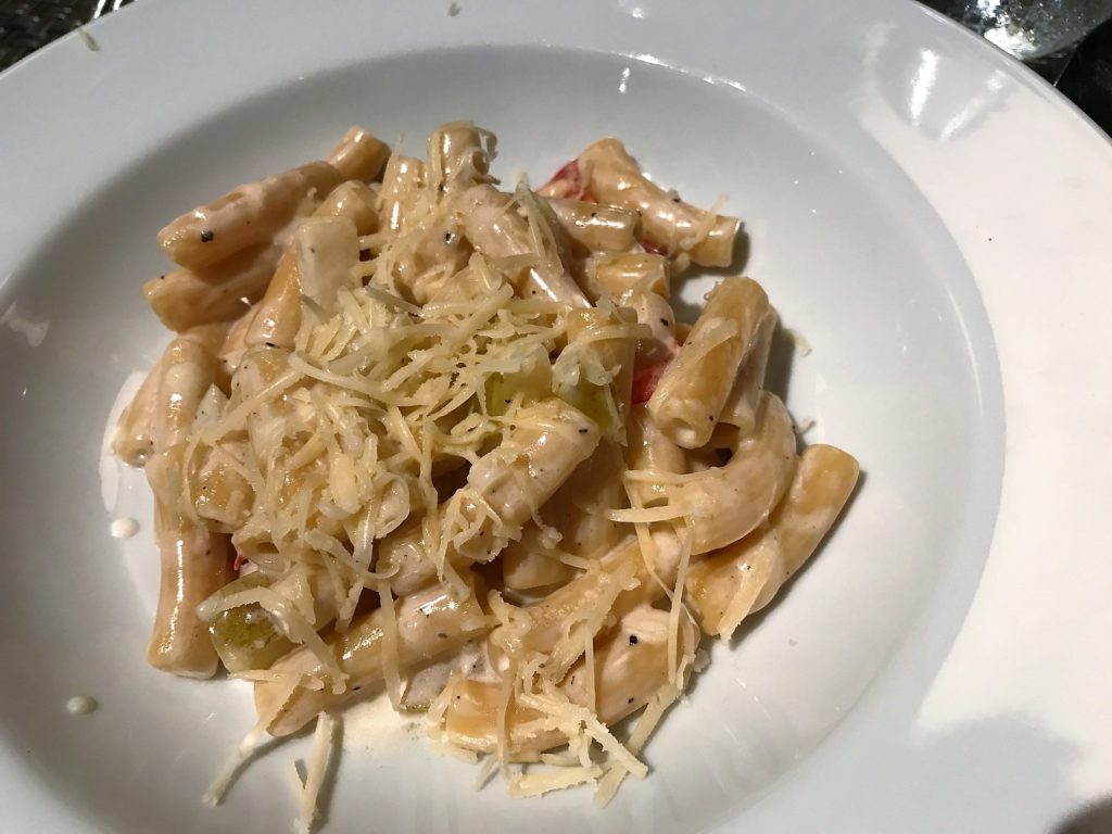 Chickpea pasta dish.